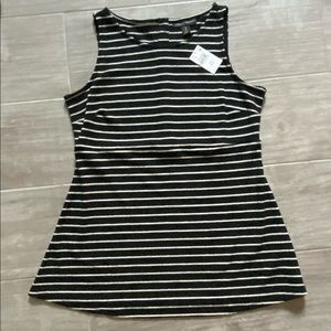 NWT - Maternity Work Blouse Tank- Striped - M